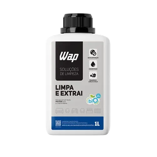 Wap Detergente Limpador Para Extratoras Limpa E Extrai 1l Com Fragrncia E Sem Espuma Branco E Azul